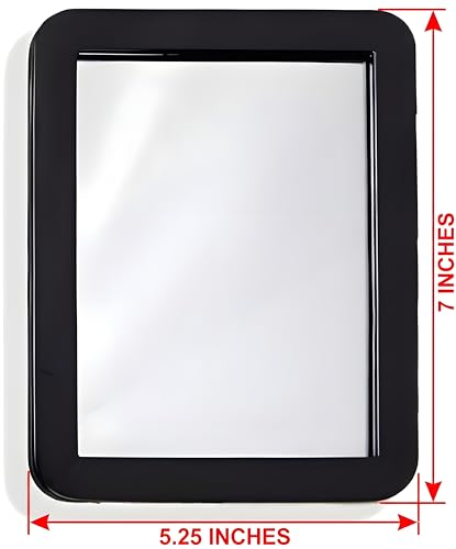 Bexter Magnetic Locker Mirror 5.25x7 Real Glass Black Frame