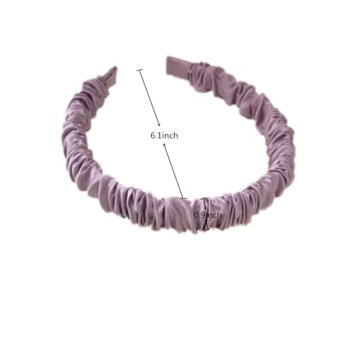 YOEMAYUNER 2-Pack Satin Ruched Headbands for Women Pleated Hair Accessories