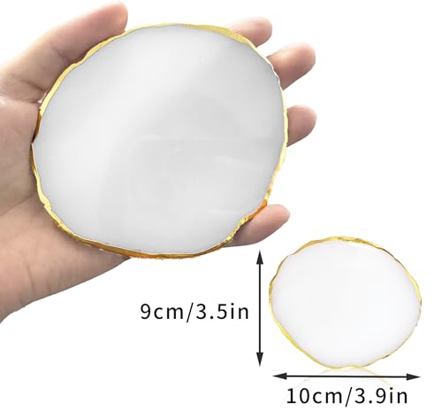 Resin Nail Art Palette Color Mixing Tray with Gilded Edge White