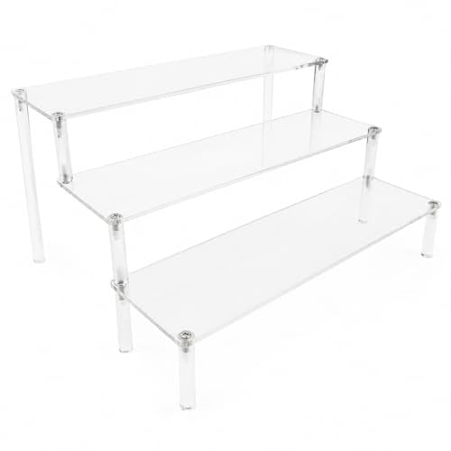 WEERSHUN 3-Tier Acrylic Display Stand, Clear Tabletop Organizer for Figures