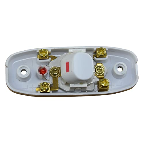 Inline Cord Switch 10A 250V LED Rocker Lamp Switch White 2 Pack
