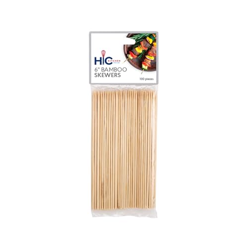 HIC Kitchen Natural Bamboo Skewers for Grilling and Appetizers, 100 Count
