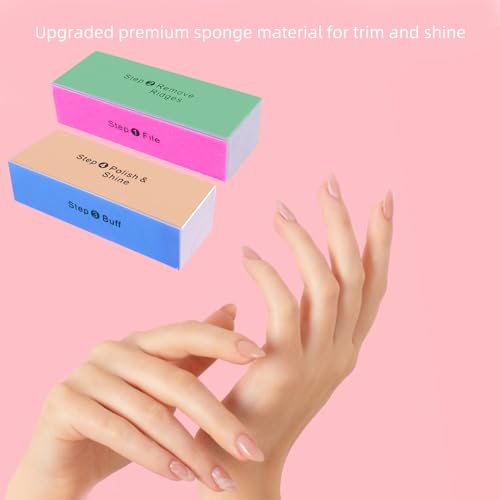 SKYPIA 4-Way Nail Buffer Block and Files - Professional Salon Manicure Tool