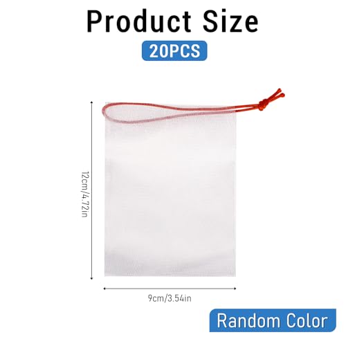 Mozeat Lens 20 PCS Exfoliating Mesh Soap Saver Pouch Bag with Drawstring