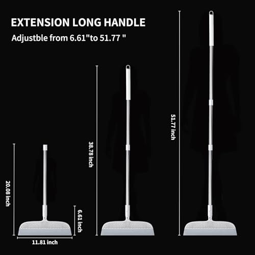 Pet Hair Removal Floor Squeegee Broom with 51.77" Handle