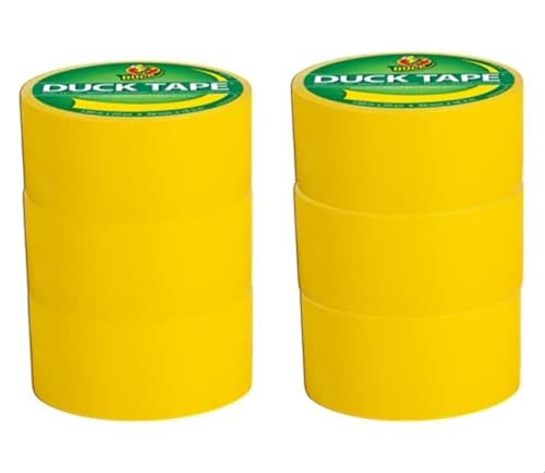 Duck Color Duct Tape - Heavy Duty 6-Roll Set, Yellow, 1.88" x 20 yds