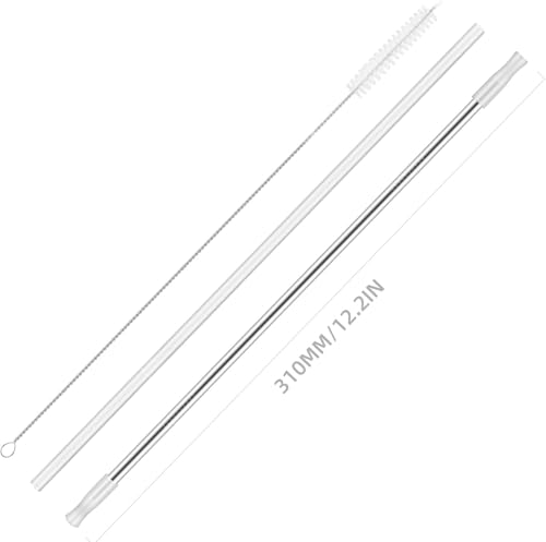 Reusable Stainless Steel and Silicone Drinking Straws Set