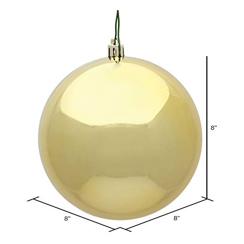 8-Inch Shiny Gold Christmas Ball Ornament - Shatterproof, UV Resistant, Easy Hang Variation of THIS listing