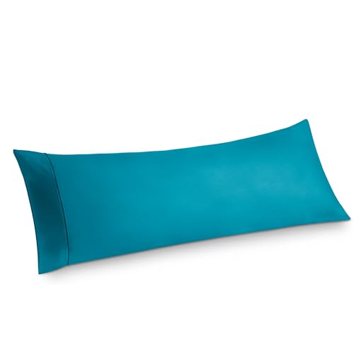 Bedsure Teal Brushed Microfiber Body Pillow Case Cover, 20x54 Inches
