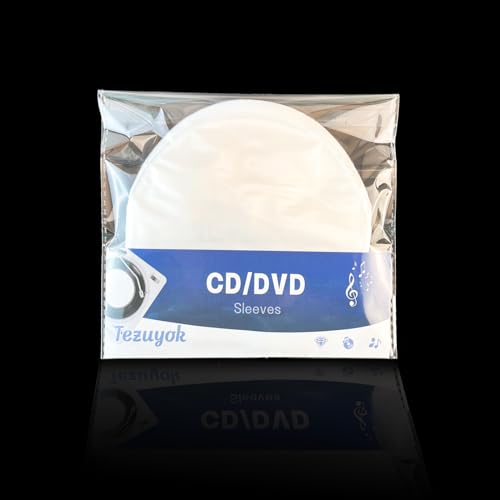 100PCS Anti-Static CD and DVD Inner Sleeves - Transparent Plastic Protectors