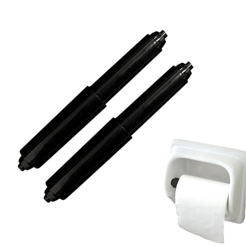 2PCS Toilet Paper Holder Spindles Replacement Springs for Bathroom - Black