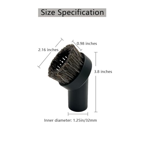 Horse Hair Dust Brush for Vacuum Cleaners 1.25" Wide Compatibility