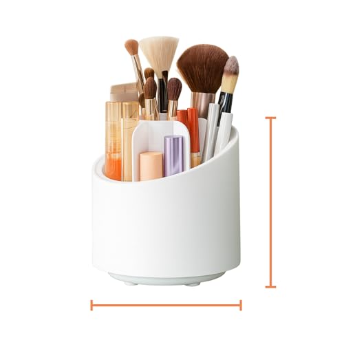 Zylkorb 360 Rotating Makeup Brush Holder Organizer with 6 Compartments