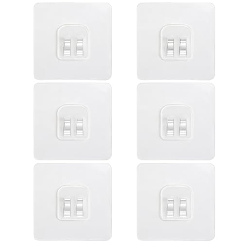 Transparent Shower Caddy Adhesive Replacement Hooks - 6 Pack