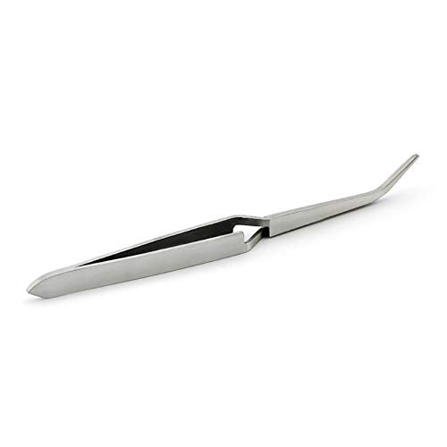 KADS Self-Closing Nail Sculpture Tweezer Curved Stainless Steel Clamp for C-Curve Acrylic Shaping