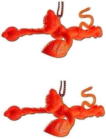 Orange Flying Hanuman Ji Idol Wall-Mounted Mirror - Pack of 2