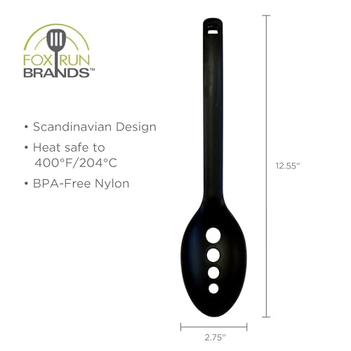 Fox Run Nylon Slotted Serving Spoon - 13" Heat Safe & Dishwasher Safe