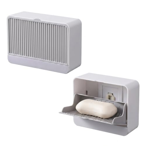 Easybliss Two Single Grid Wall-Mounted Soap Dispensers - Self-Adhesive Bathroom & Kitchen Organizer