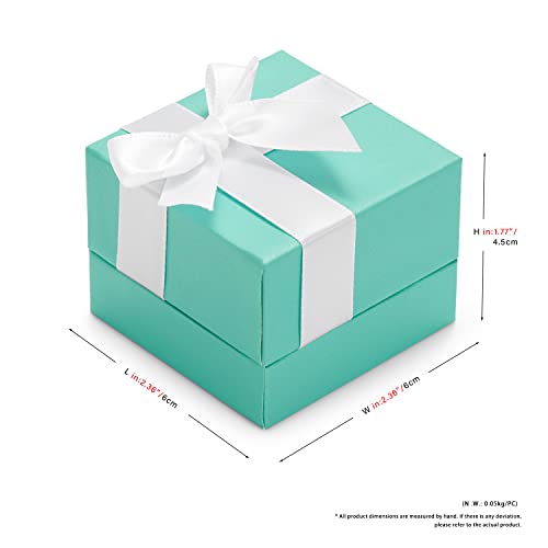 Oirlv Velvet Ring Gift Box for Engagement & Proposal - Blue