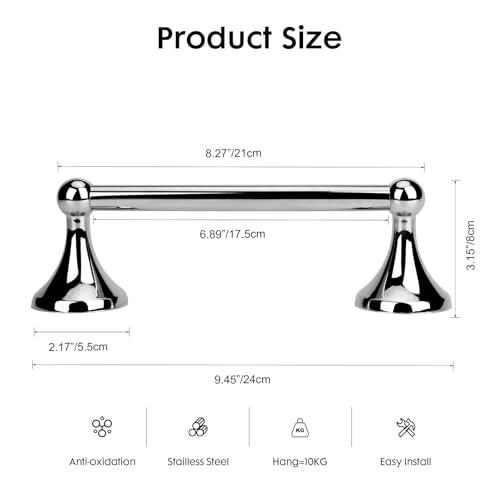 Polished Chrome Hand Towel Bar - Durable Bathroom Holder
