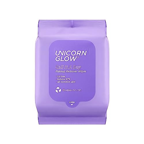 Unicorn Glow Biodegradable Makeup Remover Wipes, XL Charcoal Face Towelettes