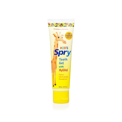 Spry Kids Xylitol Tooth Gel, Strawberry Banana, 2 Fl Oz (Pack of 4)