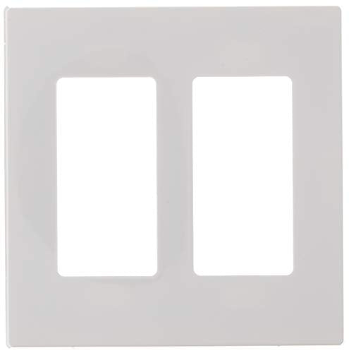Leviton 2-Gang Decora Plus Screwless Wall Plate, White - 80309-SW
