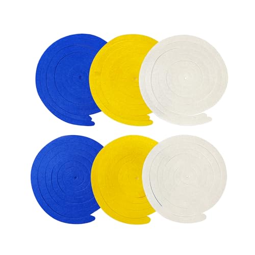 36 Pcs Felt Hanging Swirl Decorations - Royal Blue, Yellow & White Streamers