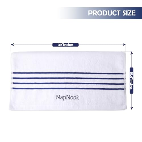 Hzesyd Oversized Turkish Cotton Hand Towel - 20x39 Inch White Luxury Towel