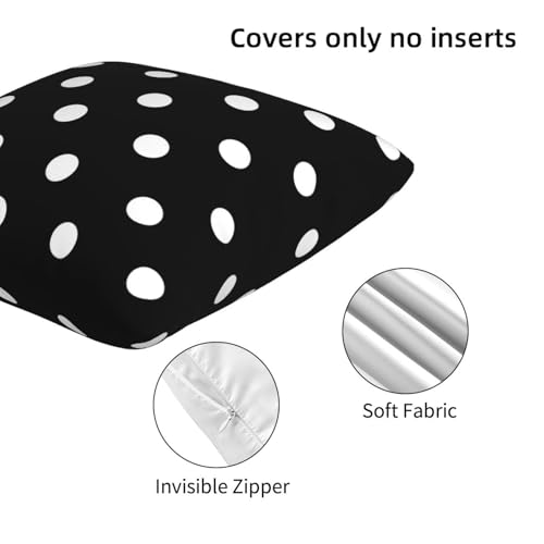 Sanghing Polka Dot Black & White 18x18 Inch Pillow Cover Set of 2 - Modern Farmhouse Decor