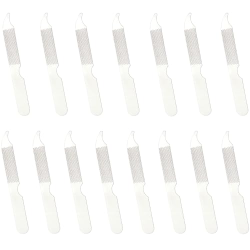 Ceemiaa 15PCS Stainless Steel Nail Files Set - Double-Sided Metal Buffers
