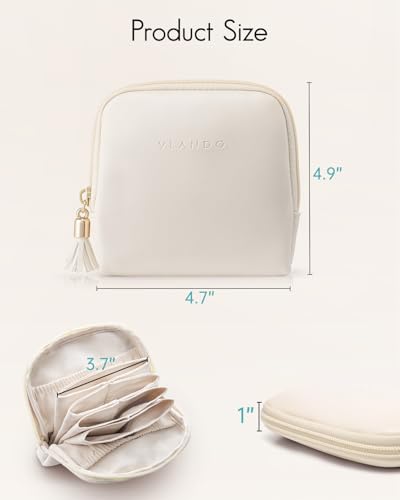 VLANDO White Travel Jewelry Organizer Case with Velvet Pouches, Compact & Waterproof