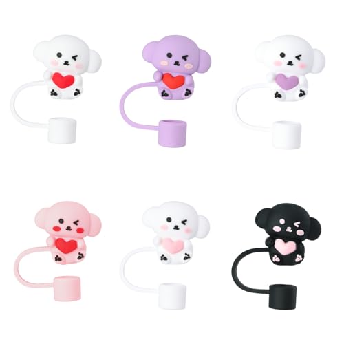 Cute Silicone Plum Blossom Straw Toppers for 10mm Straws