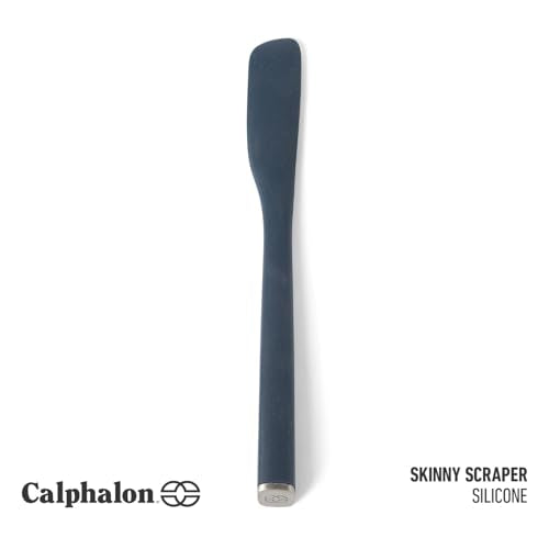 Calphalon Navy Blue Silicone Jar Scraper - 9-Inch Heat-Resistant Spatula