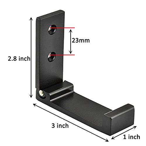 Black Folding Coat Hooks - 2 Pack Space-Saving Wall Hangers