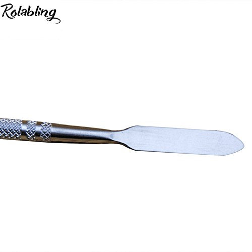 Rolabling Stainless Steel Double Sided Makeup Spatula & Mixing Rod 7.2 Inch