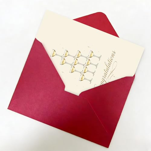 Elegant Wedding Card Set with Red Envelope & Gold Seal