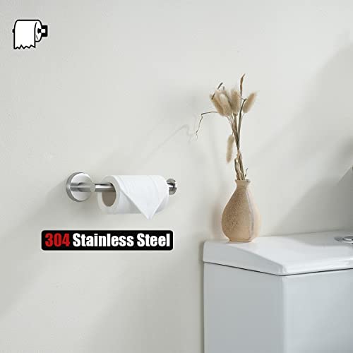 JQK Brushed Knob Toilet Paper Holder - 5 Inch Stainless Steel Dispenser for Mega Rolls