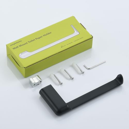 simpletome Matte Black Toilet Paper Holder - Rustproof Zinc Alloy