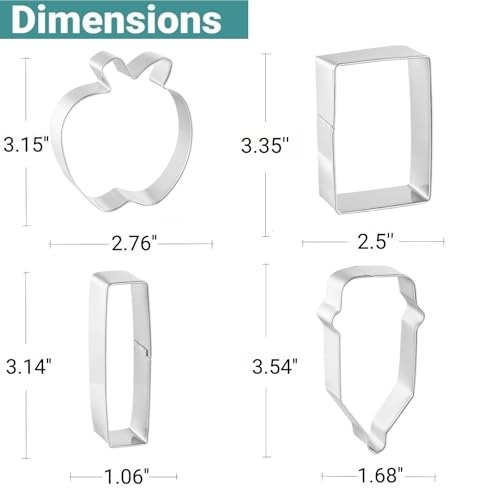 JOB JOL Stainless Steel Cookie Cutters Set - 4 PCS for Baking