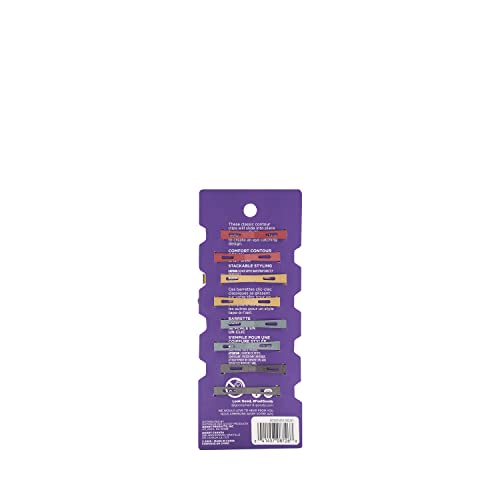 Goody Snap & Go Contour Hair Clips, Metallic Colors, 8-Count