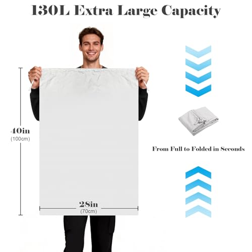 CANBOX Grey Heavy Duty Nylon Laundry Bag 28x40in - Large Storage Solution