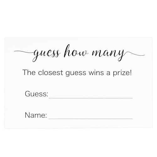 Guess How Many Game Cards - 50 Premium Cards for Baby Showers & Parties