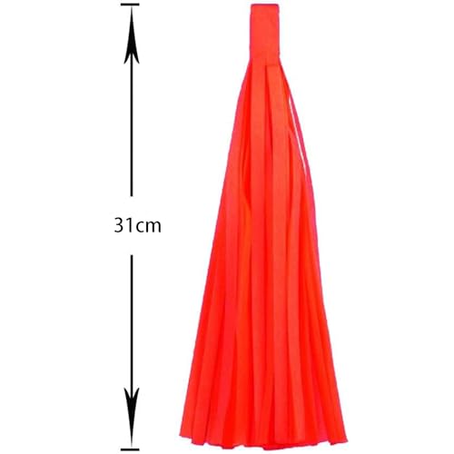 Red and Pink Tassel Garland Banner - 15 Tissue Paper Tassels for Party Decor