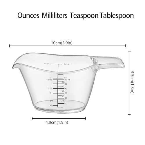4-Pack Plastic Liquid Measuring Cups with Multi-Scale Markings