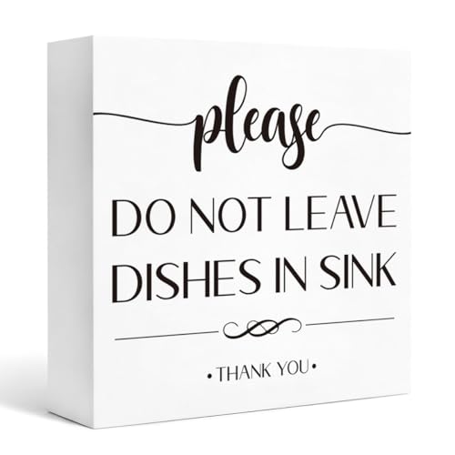 Qemuria Kitchen Sign 26 Please Do Not Leave Dishes in Sink Wall Decor