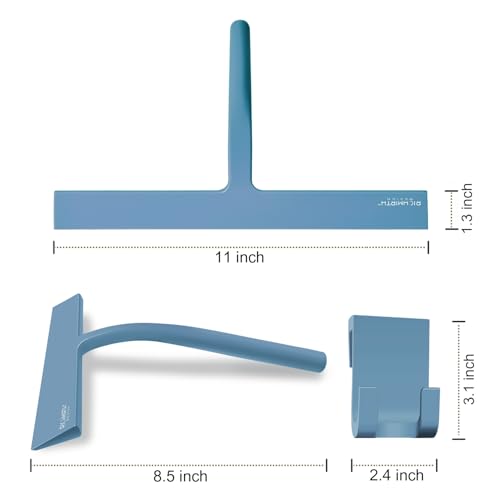 Large 11-Inch Shower Squeegee for Glass Doors & Windows - Green