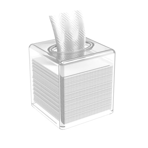 Clear Acrylic Tissue Box Holder 5.1" for Bathroom & Kitchen