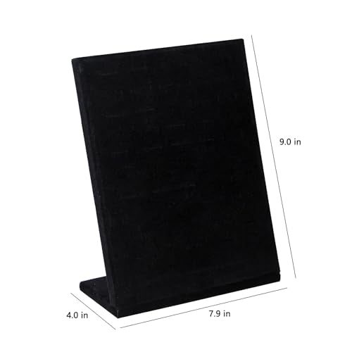 Velvet Ring Display Stand with 50 Slots - L-Shaped Jewelry Organizer