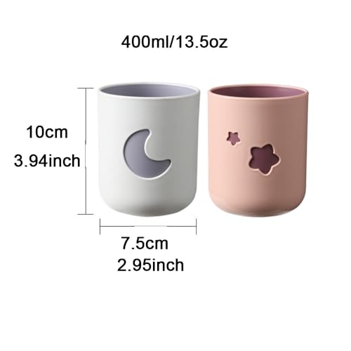 Moon-Themed Couple Mouthwash Cup Set - 2-Pack Toothbrush Holders